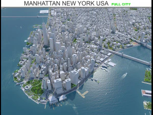 Manhattan city New York USA 40km 3D Model