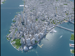 Manhattan city New York USA 40km 3Dモデル