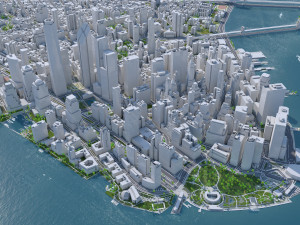 Manhattan city New York USA 40km 3Dモデル
