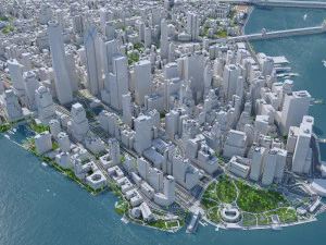 Manhattan city New York USA 40km 3D Model