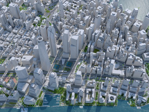 Manhattan city New York USA 40km 3Dモデル