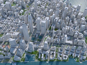 Manhattan city New York USA 40km 3D Model