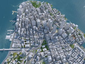 Manhattan city New York USA 40km 3Dモデル