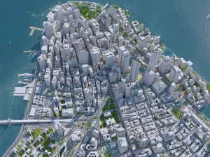 Manhattan city New York USA 40km 3D Model