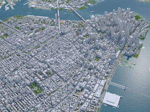 Manhattan city New York USA 40km 3Dモデル