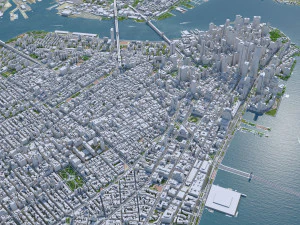 Manhattan city New York USA 40km 3D Model