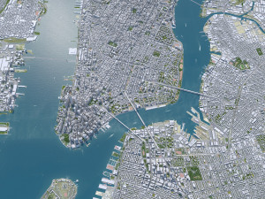 Manhattan city New York USA 40km 3Dモデル