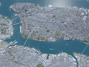 Manhattan city New York USA 40km 3Dモデル