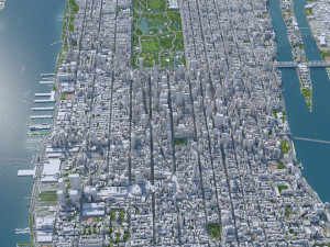 Manhattan city New York USA 40km 3Dモデル