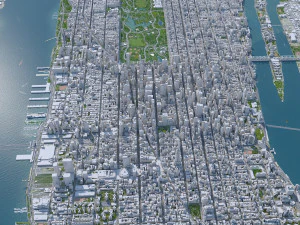 Manhattan city New York USA 40km 3D Model