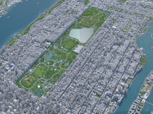 Manhattan city New York USA 40km 3Dモデル