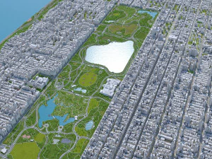 Manhattan city New York USA 40km 3D Model