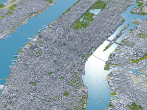Manhattan city New York USA 40km 3Dモデル