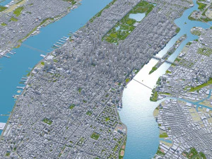 Manhattan city New York USA 40km 3D Model
