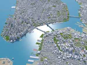 Manhattan city New York USA 40km 3Dモデル