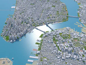 Manhattan city New York USA 40km 3D Model