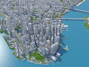 Manhattan city New York USA 40km 3Dモデル