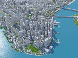 Manhattan city New York USA 40km 3D Model
