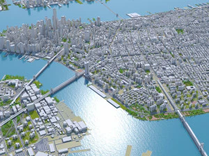 Manhattan city New York USA 40km 3D Model