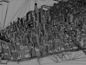 Manhattan city New York USA 40km 3D Model