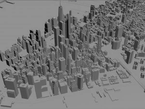 Manhattan city New York USA 40km 3D Model