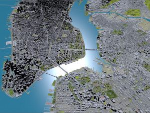 Manhattan city New York USA 40km 3Dモデル