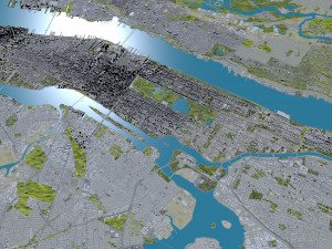Manhattan city New York USA 40km 3Dモデル