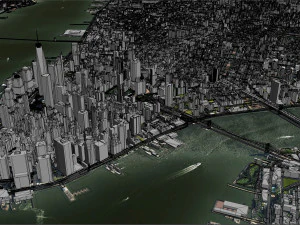 Manhattan city New York USA 40km 3D Model