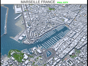 Marseille city France 50km Model 3D
