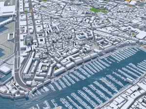 Marseille city France 50km 3D Model