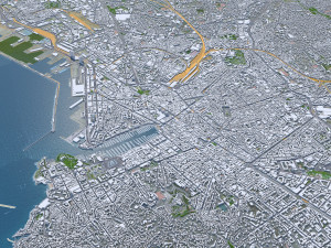 Marseille city France 50km Modelo 3D