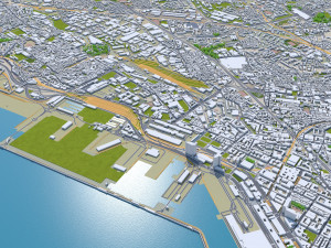 Marseille city France 50km Modelo 3D