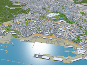 Marseille city France 50km Modelo 3D