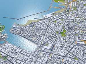 Marseille city France 50km Modelo 3D