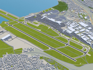 Marseille city France 50km Modelo 3D