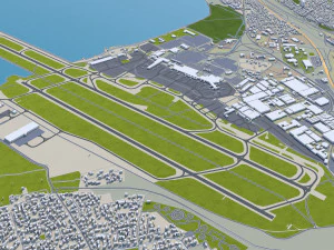 Marseille city France 50km 3D Model