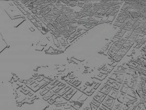 Marseille city France 50km 3D Model
