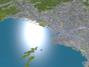Marseille city France 50km 3D Model