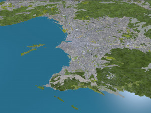 Marseille city France 50km Modelo 3D