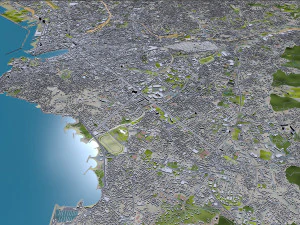 Marseille city France 50km 3D Model