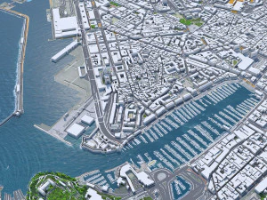 Marseille city France 50km 3D Model