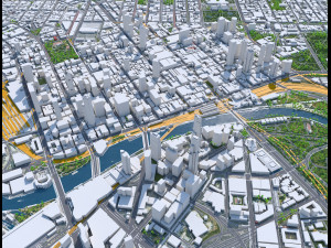 Melbourne city Australia 100km 3D मॉडल