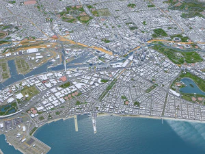 Melbourne city Australia 100km 3D Model