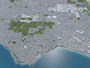 Melbourne city Australia 100km 3D Model