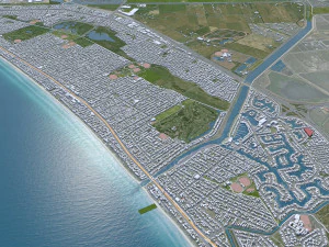 Melbourne city Australia 100km 3D Model