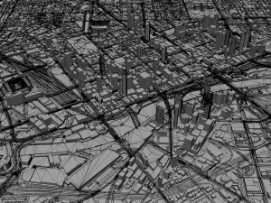 Melbourne city Australia 100km 3D Model