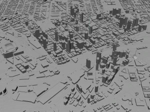 Melbourne city Australia 100km 3D Model