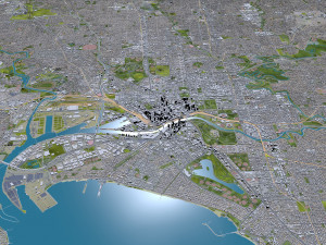Melbourne city Australia 100km 3D मॉडल