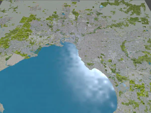 Melbourne city Australia 100km 3D Model