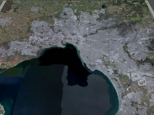 Melbourne city Australia 100km 3D Model
